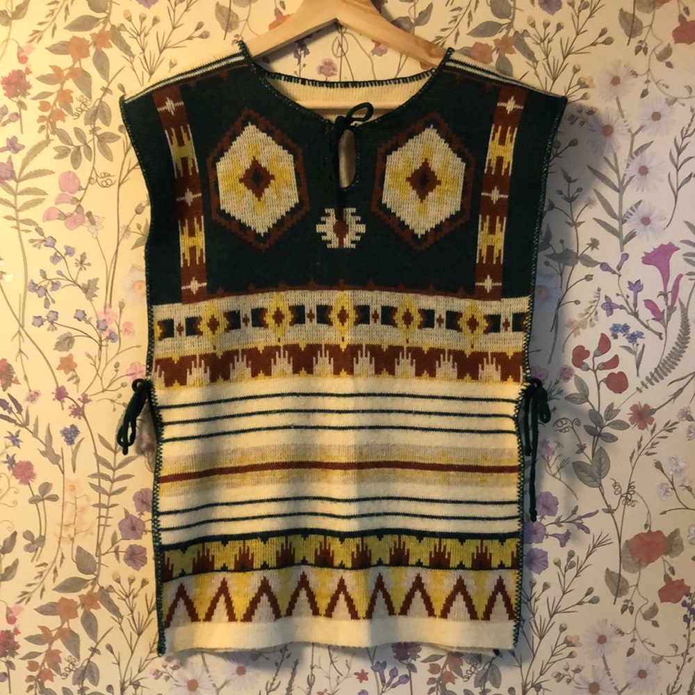 Vintage handmade wool tie vest
